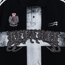 Load image into Gallery viewer, HOLY CROSS EMBROIDERED POLO BLACK