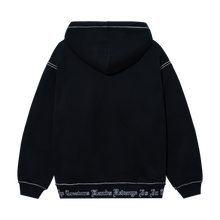 Load image into Gallery viewer, CONTRAST EMBROIDERED ZIP HOODIE BLACK/RED