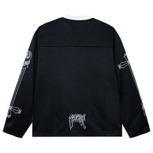 Load image into Gallery viewer, TITAN EMBROIDERED HOCKEY JERSEY BLACK/GREY