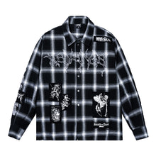 Load image into Gallery viewer, FRAGMENTED PATCHES FLANNEL BLACK/GREY