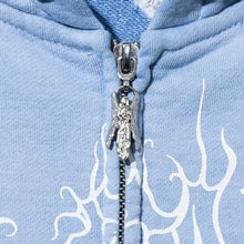 Load image into Gallery viewer, CRADLE OF BONES STUDDED ZIP WASHED BABY BLUE
