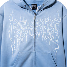 Load image into Gallery viewer, CRADLE OF BONES STUDDED ZIP WASHED BABY BLUE