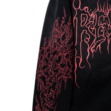 Load image into Gallery viewer, CRADLE OF BONES STUDDED ZIP WASHED BLACK/RED