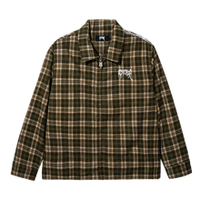 Load image into Gallery viewer, EMBROIDERED SPIDER FLANNEL OLIVE/WHITE