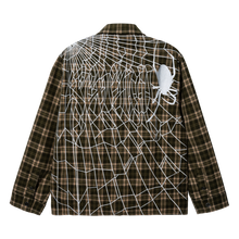 Load image into Gallery viewer, EMBROIDERED SPIDER FLANNEL OLIVE/WHITE