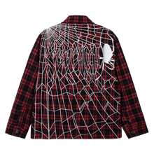 Load image into Gallery viewer, EMBROIDERED SPIDER FLANNEL RED/BLACK/WHITE