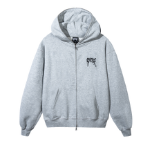 Load image into Gallery viewer, EMBROIDERED ARCH LOGO FULL ZIP HEATHER GREY/BLACK
