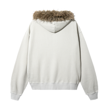 Load image into Gallery viewer, ARCH LOGO THERMAL DISTRESSED FUR ZIP CEMENT