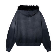 Load image into Gallery viewer, ARCH LOGO THERMAL DISTRESSED FUR ZIP BLACK