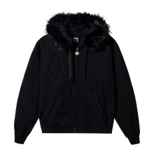 Load image into Gallery viewer, ARCH LOGO FUR ZIP BLACK/BLACK