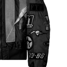 Load image into Gallery viewer, DOUBLE R HOODED BOMBER JACKET BLACK
