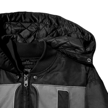 Load image into Gallery viewer, DOUBLE R HOODED BOMBER JACKET BLACK