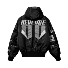 Load image into Gallery viewer, DOUBLE R HOODED BOMBER JACKET BLACK