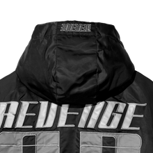 Load image into Gallery viewer, DOUBLE R HOODED BOMBER JACKET BLACK