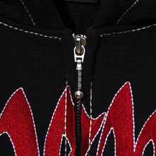 Load image into Gallery viewer, BLACK/RED CONTRAST STITCH ZIP