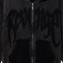 Load image into Gallery viewer, STENCIL LOGO ZIP VINTAGE WASHED BLACK