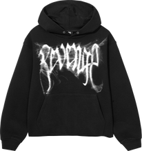 Load image into Gallery viewer, SMOKE ARCH LOGO CROPPED HOODIE BLACK/WHITE