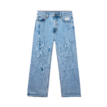 Load image into Gallery viewer, SPIDER WEB DENIM PANT BLEACHED INDIGO