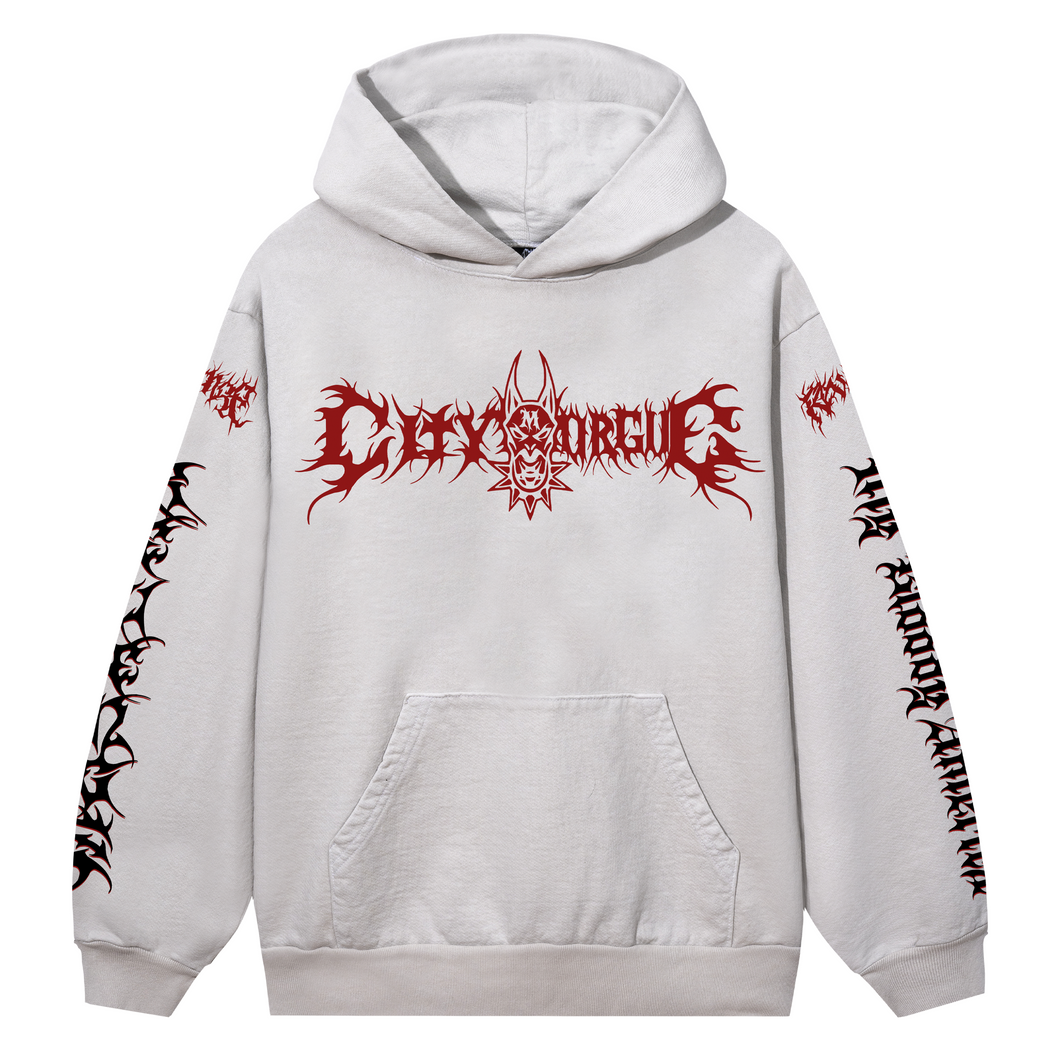 METAL TOUR HOODIE CEMENT/RED