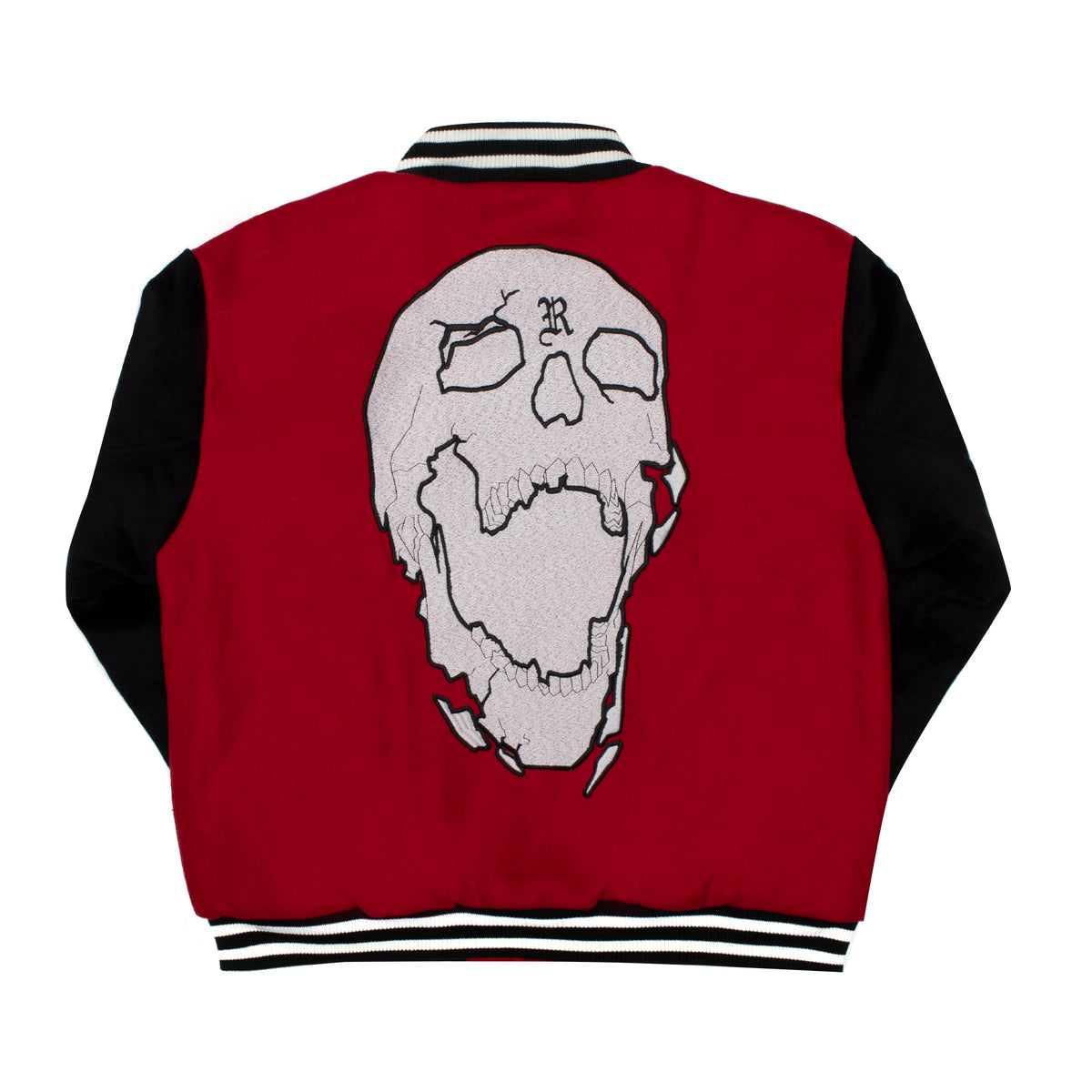 EMBROIDERED VARSITY JACKET RED Revenge Official