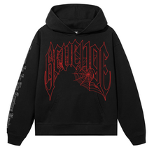 Load image into Gallery viewer, WEB CROSS HOODIE BLACK/RED