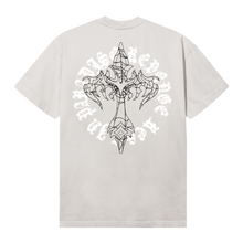 Load image into Gallery viewer, WEB CROSS TEE CEMENT/BLACK