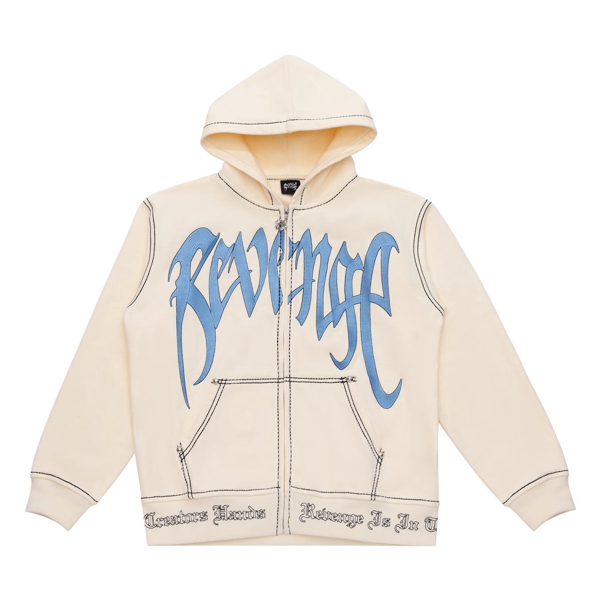 Letter embroidered contrast striped hoodie hotsell
