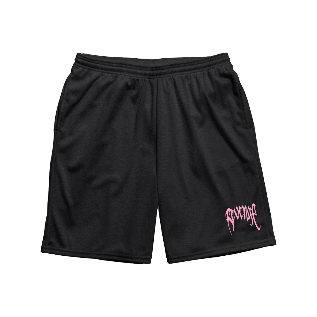 BASIC MESH SHORTS BLACK/PINK