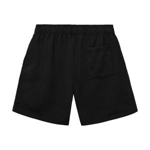 RED EMBROIDERED BASIC SHORTS BLACK