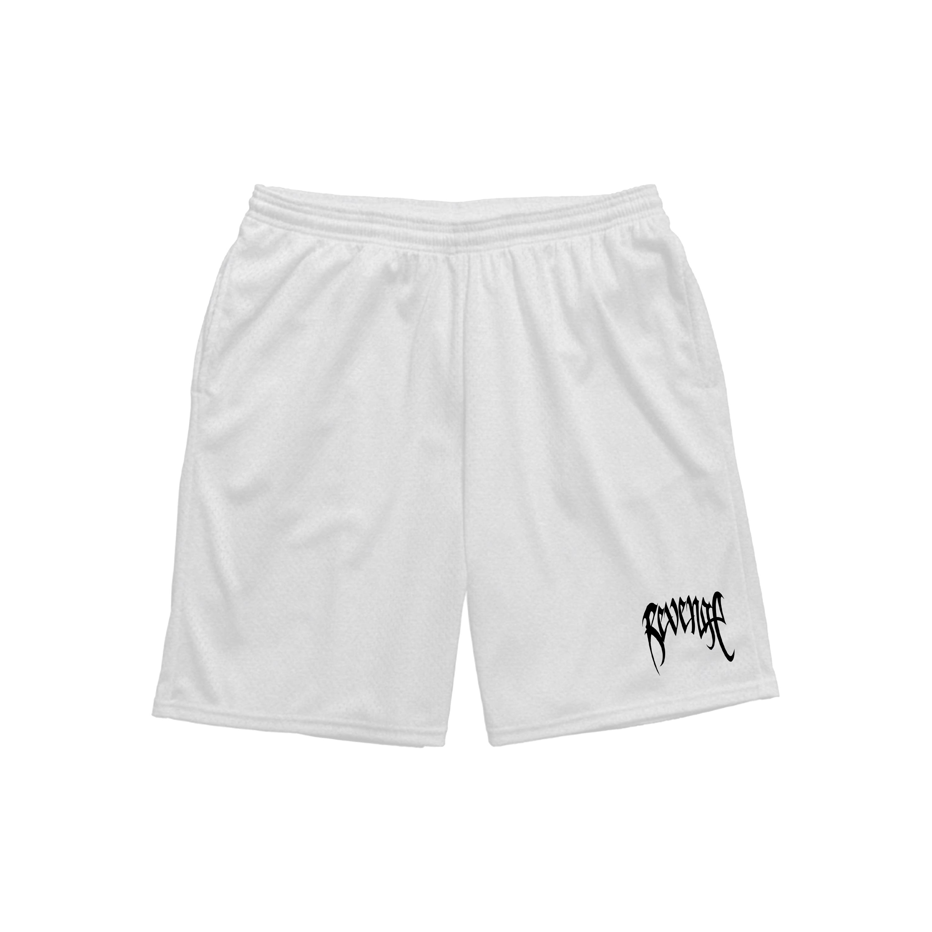 BASIC MESH SHORTS WHITE/BLACK – Revenge Official