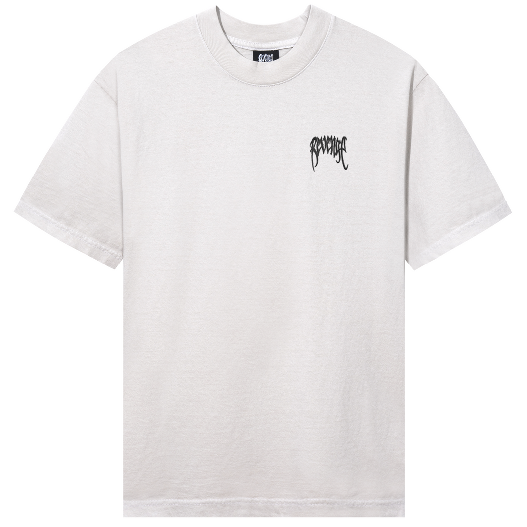 BLACK EMBROIDERED BASIC TEE CEMENT