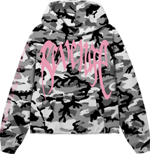 Load image into Gallery viewer, ARCH LOGO CROPPED HOODIE SNOW CAMO/PINK
