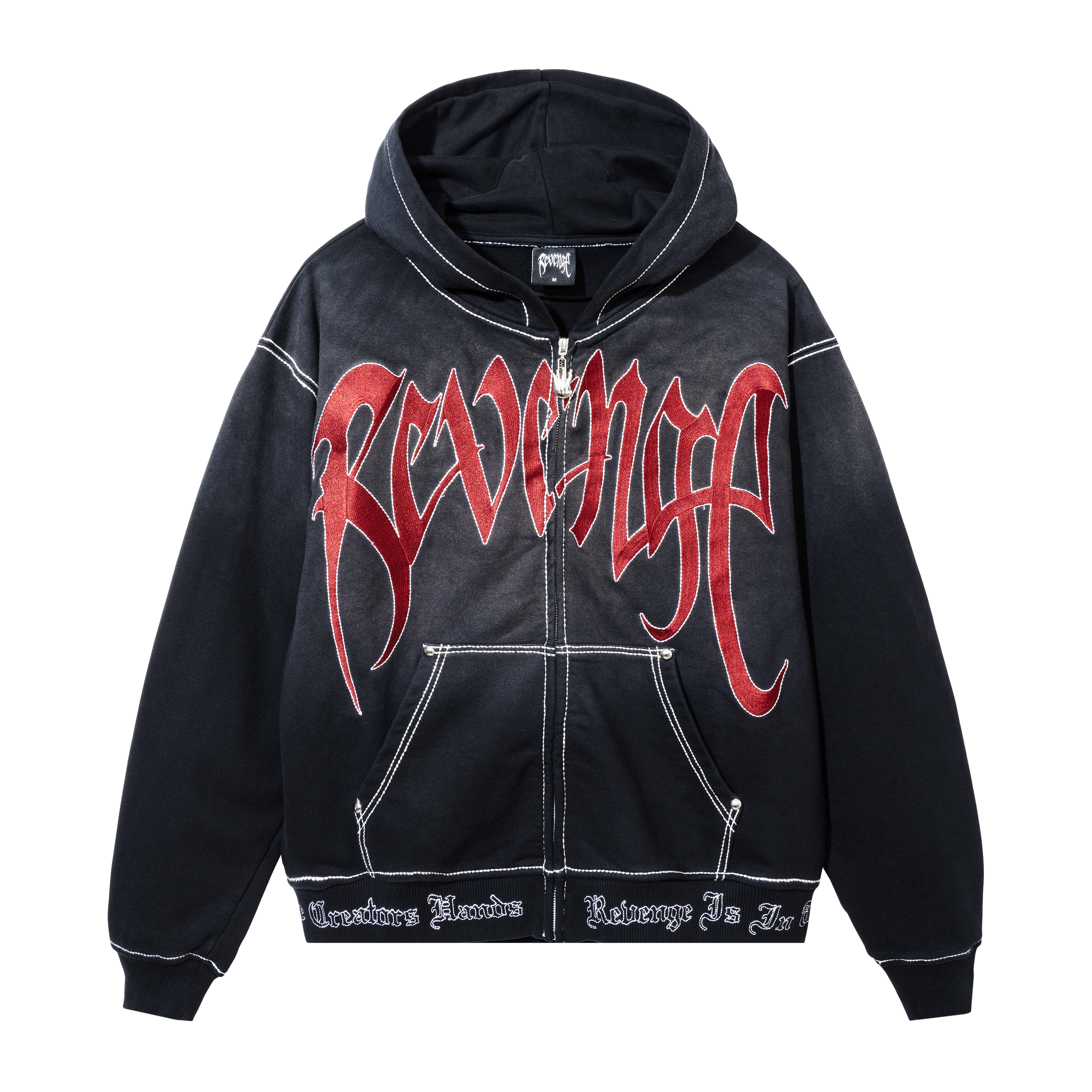 X KILL CONTRAST STITCH ZIP BLACK/RED – Revenge Official