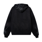 ARACHNID BEJEWELED ZIP WASHED BLACK/CRYSTAL