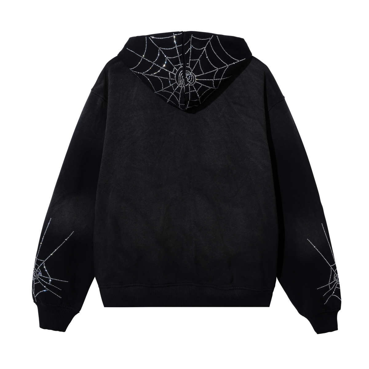 ARACHNID BEJEWELED ZIP WASHED BLACK/CRYSTAL