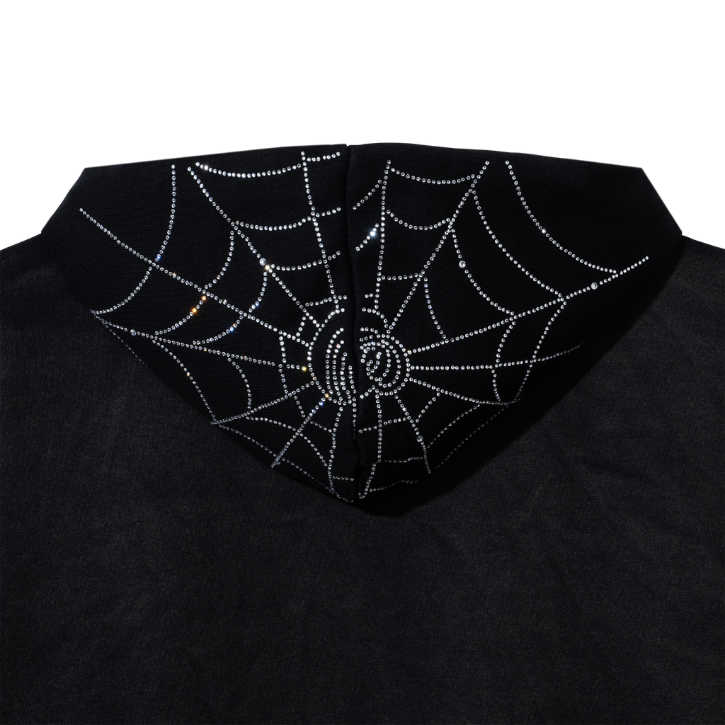 ARACHNID BEJEWELED ZIP WASHED BLACK/CRYSTAL