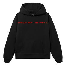 Load image into Gallery viewer, HELP ME IN HELL HOODIE BLACK/RED
