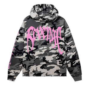 X KILL CROPPED HOODIE SNOW CAMO/PINK