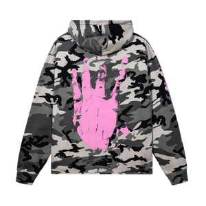 X KILL CROPPED HOODIE SNOW CAMO/PINK