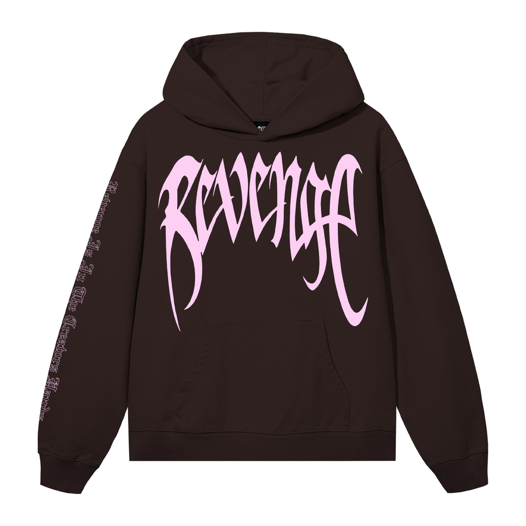 X KILL HOODIE BROWN/PINK