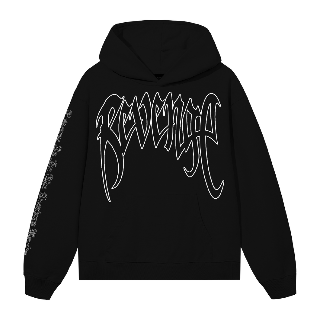 X KILL OUTLINE HOODIE BLACK/WHITE