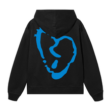 Load image into Gallery viewer, X LIGHTNING HEARTBREAK HOODIE BLACK/BLUE
