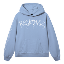 Load image into Gallery viewer, X LIGHTNING KILL HOODIE BABY BLUE/WHITE
