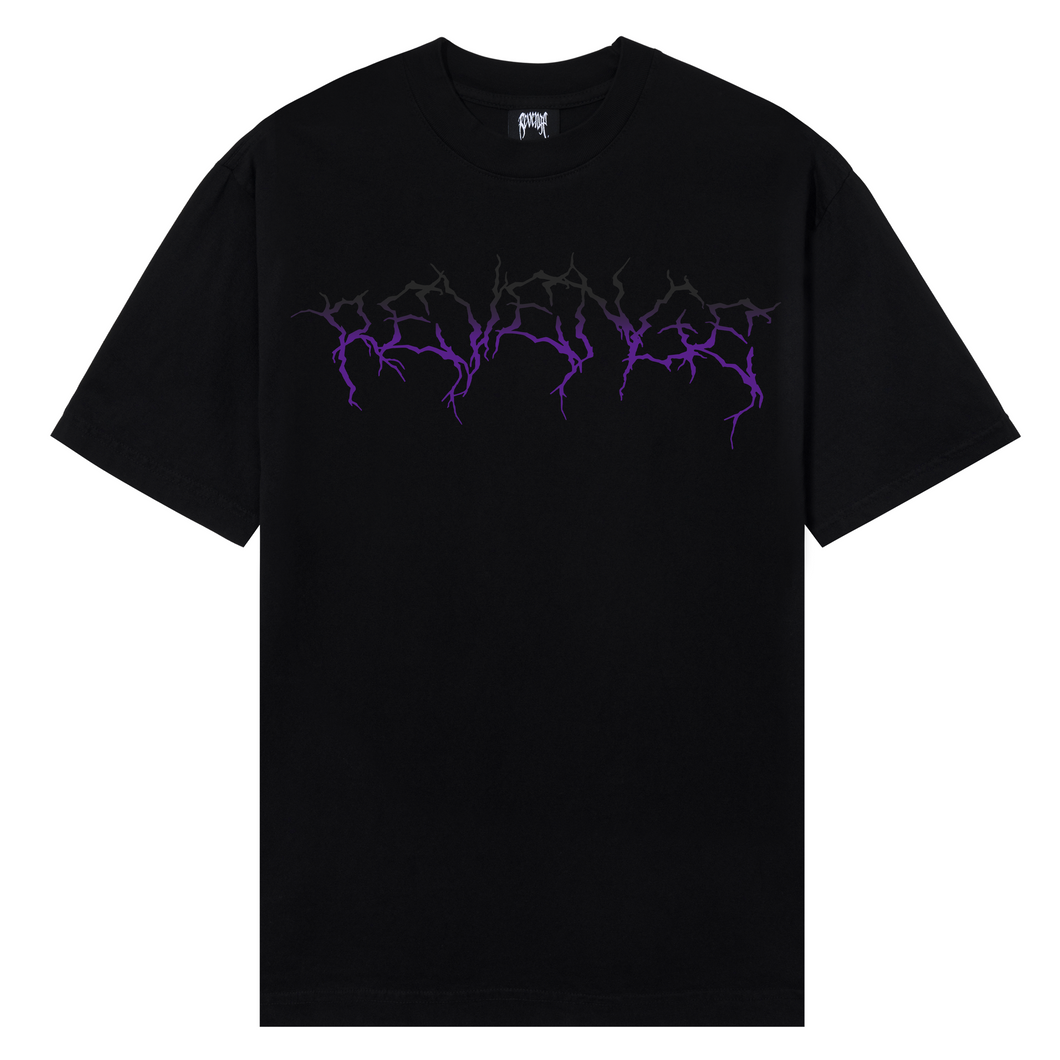 GRADIENT LIGHTNING TEE BLACK/PURPLE – Revenge Official