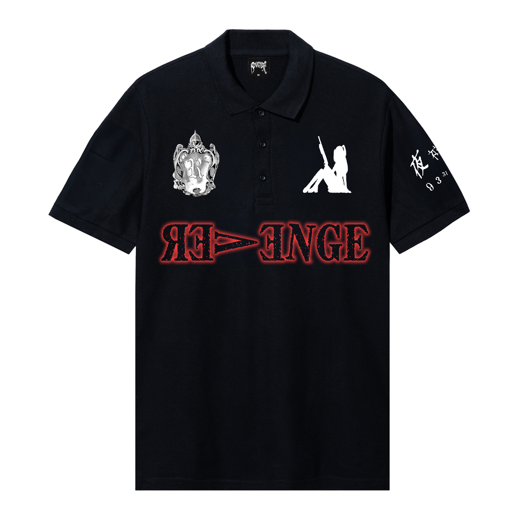 D1E POLO BLACK/RED
