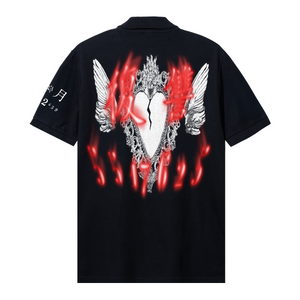 D1E POLO BLACK/RED