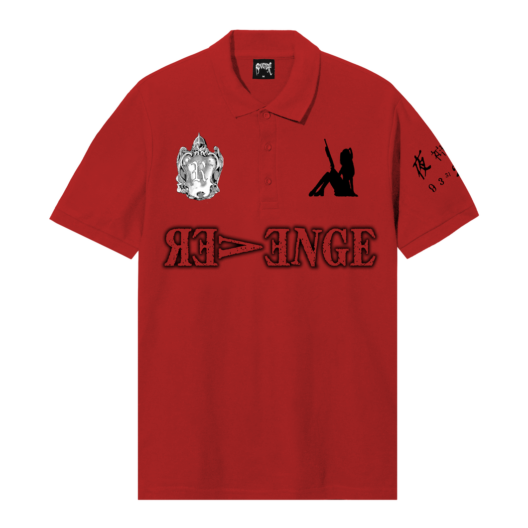 D1E POLO RED/BLACK