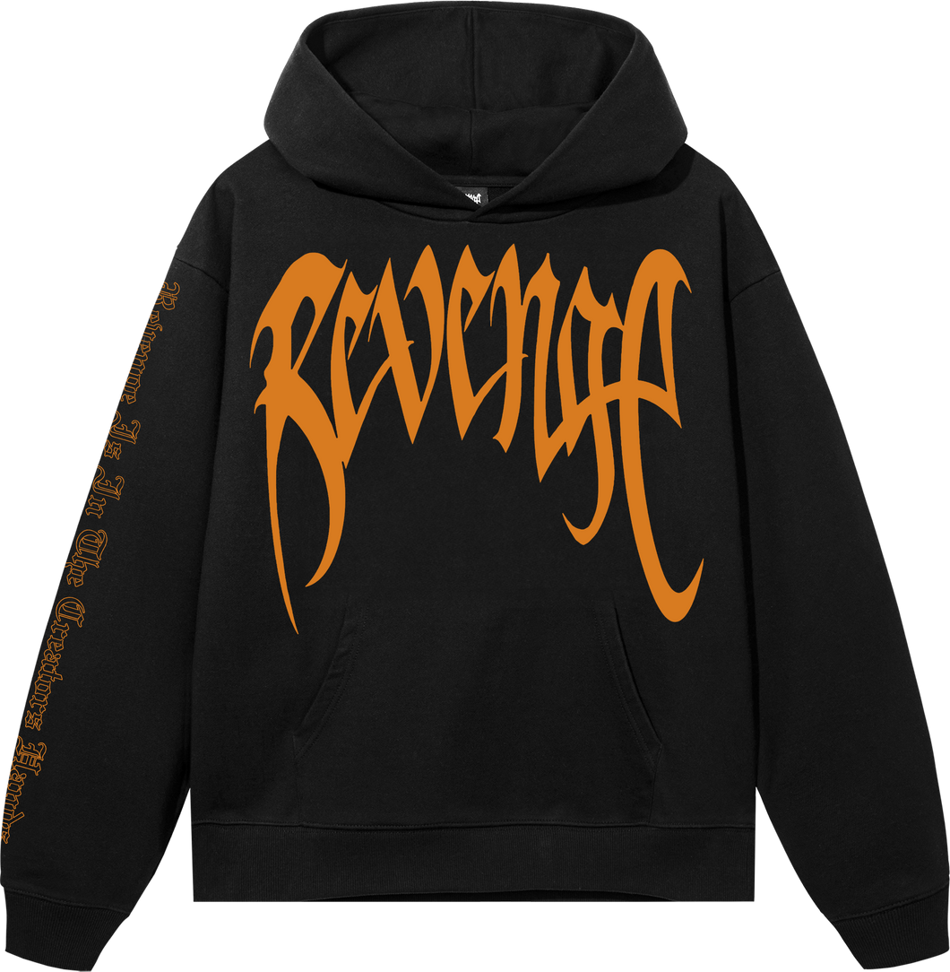 ARCH LOGO HOODIE BLACK/ DARK ORANGE