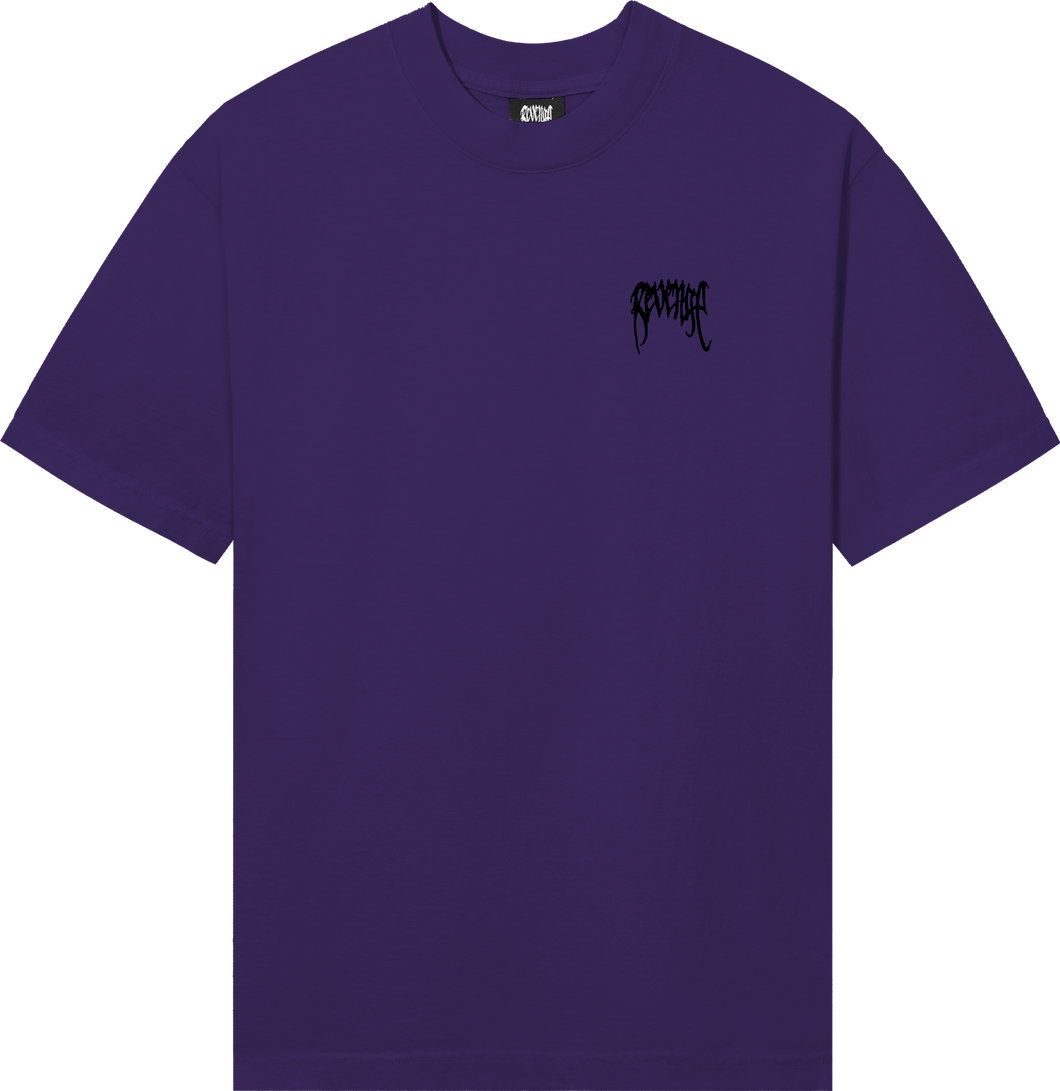 BLACK EMBROIDERED BASIC TEE PURPLE