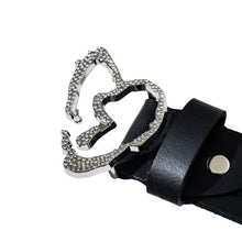 Load image into Gallery viewer, X HEARTBREAK STUDDED LEATHER BELT BLACK
